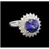 14KT White Gold 4.51 ctw Tanzanite and Diamond Ring