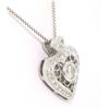 Image 3 : 14K White Gold .40 CTW Diamond MilGrain Open Work Heart on White Gold Box Chain
