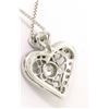 Image 4 : 14K White Gold .40 CTW Diamond MilGrain Open Work Heart on White Gold Box Chain