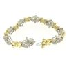 Image 6 : 14k Solid Two Tone Gold Diamond Drenched 3.29 ctw UNIQUE Alternating Link Bracel