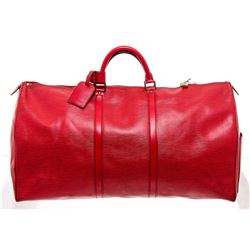 Louis Vuitton Rouge Epi Leather Keepall 60 cm Duffle Bag Luggage