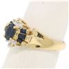 Image 2 : 14k Solid Yellow Gold 0.90 ctw Prong Set Oval & Baguette Sapphire Diamond Ring