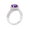 Image 4 : 3.50 ctw Amethyst and Diamond Ring - 18KT White Gold