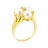 Image 4 : 0.05 ctw Diamond and Pearl Ring - 14KT Yellow Gold
