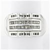 Large Mens 14K White Gold .90 ctw Round & Baguette Diamond  Channel Band Ring