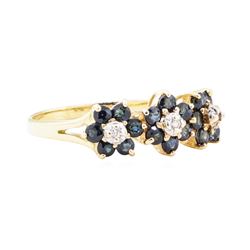 1.05 ctw Sapphire and Diamond Ring - 14KT Yellow Gold