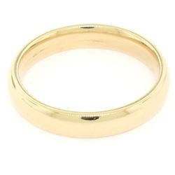 Classic 14k Yellow Gold ArtCarved 4.2mm Comfort Plain Polished Wedding Band Ring