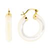 Image 2 : Mother of Pearl Hoop Earrings - 14KT Yellow Gold
