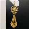 Image 9 : Unique 18K Yellow Gold Open Twisted Wire Dangle Citrine Bead Lever Back Earrings