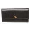 Gucci Black Pebbled Leather Marmont Continental Wallet