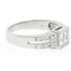 Image 3 : Modern 18k White Gold Princess & Pave Diamond Band Ring in Invisible Setting