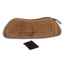 MCM Beige Crocodile Evening Clutch Bag