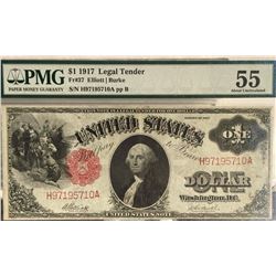 1917 $1 Legal Tender Note PMG 55