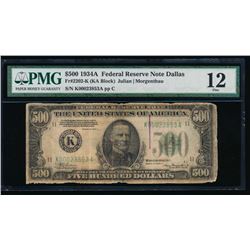 1934A $500 Dallas Federal Reserve Note PMG 12