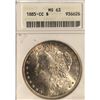 Image 1 : 1885-CC $1 Morgan Silver Dollar Coin ANACS MS63