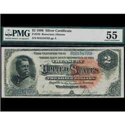 1886 $2 Silver Certificate PMG 55