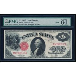 1917 $1 Legal Tender Note PMG 64EPQ