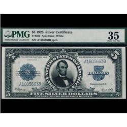 1923 $5 Porthole Silver Certificate PMG 35