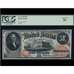 1874 $2 Legal Tender Note PCGS 53