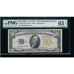 1934A $10 North Africa Silver Certificate PMG 65EPQ