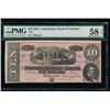 Image 1 : 1864 $10 Confederate States of America Note PMG 58EPQ