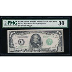 1934A $1000 New York Federal Reserve Note PMG 30