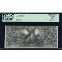 1896 $5 Educational Silver Certificate PCGS 10