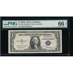 1935F $1 Silver Certificate PMG 66EPQ