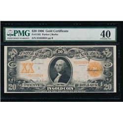 1906 $20 Gold Certificate PMG 40