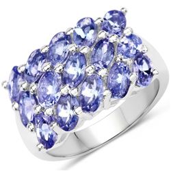 3.75 Carat Genuine Tanzanite .925 Sterling Silver Ring (size 6)