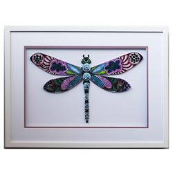 Patricia Govezensky- Original Painting on Laser Cut Steel "Dragonfly XLI"