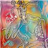 Image 2 : Mark Kostabi "Sexting (Primary Explosion)" Hand Signed Original Artwork with COA.