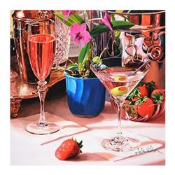 Nobu Haihara, "Strawberries For Lunch" Limited Edition Canvas, Signed and with COA.