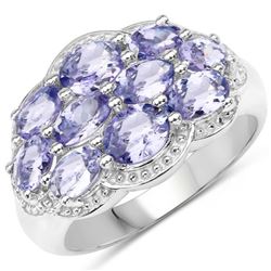 2.66 Carat Genuine Tanzanite .925 Sterling Silver Ring (size 7)