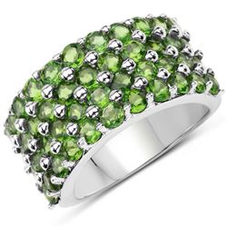 3.08 Carat Genuine Chrome Diopside .925 Sterling Silver Ring (size 10)