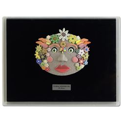 "Floral Goddess VIII" Original Hand-Made Ceramic Mask Sculpture by George Marlowe, with Certificate 