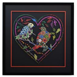 Patricia Govezensky- Original Painting on Laser Cut Steel "Love Birds XIV"