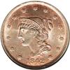 Image 1 : 1842 1C Large Date MS66 Red and Brown NGC. Ex: Rasmuss