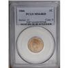 Image 1 : 1866 1C MS64 Red PCGS. Gold surfaces display dappled t