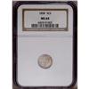 Image 1 : 1858 3CS MS64 NGC. Softly struck on the peripheral let