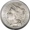 Image 1 : 1867 3CN MS66 PCGS. Boldly struck by clashed dies, wit