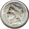 Image 1 : 1867 3CN MS66 PCGS. Production of business strike thre
