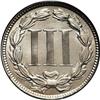 Image 2 : 1870 3CN MS66 PCGS. A bright, heavily striated Gem wit