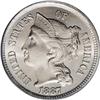 Image 1 : 1887 3CN MS65 PCGS. Three cent nickels in business str