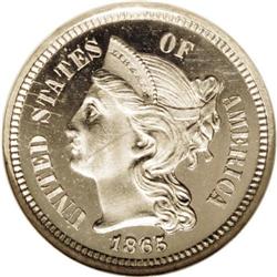 1865 3CN PR65 Deep Cameo NGC. Unfathomably deep mirror