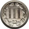 Image 2 : 1867 3CN PR67 Cameo NGC. Untoned with deep, glassy ref