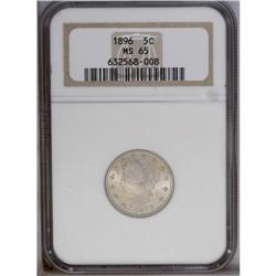 1896 5C MS65 NGC. Excellent luster, clean surfaces, a