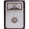 Image 3 : 1877-CC 10C MS66 NGC. Type One Reverse. Awash in ocean