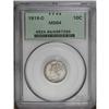 Image 1 : 1919-D 10C MS64 PCGS. Beautiful dove-gray and lemon ti