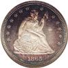 Image 1 : 1865 25C PR64 Cameo NGC. The bright, purple tinged cen